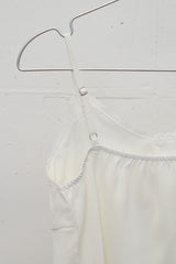 Rose Embroidered Lace Trim Sleeveless (Ivory)