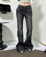 Low-rise washing bootscut PT  [2color]