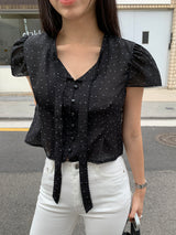 [MADE] Shimiz Dotted Puff Blouse
