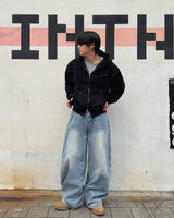 Brush denim pants