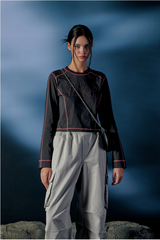 ODSD Cut-off Cover Stitch Semi-Crop T-shirt