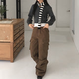 Ronky Two Way Cropped Hooded Knitwear Zip-Up