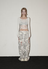 (20th reorder) lace cargo pants - camo