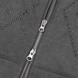 No.1143 gemstone pigment hood ZIP-UP