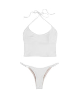 Adore halter top bikini set [white]
