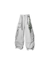 RELABEL Spatial Relations (Quartet) Eight-pocket Overlapping Detachable Distressed マルチカラーダブルジョイントワークウェアリボンパンツ