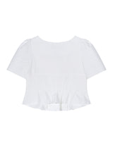 スクエアネックコットンブラウス (White)