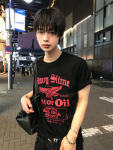 Slim-Fit Washed Graphic Semi-Crop Tee
