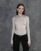 Metal Triclipse Polo Long Sleeve Beige