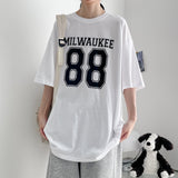 88 Lettering Boxy Fit Short-Sleeved T-Shirt (3 colors) H&L