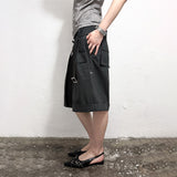 LACE-UP CARGO CUFF SHORTS