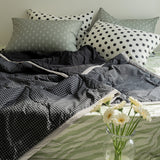 Borderline Pattern Reversible Summer Comforter - Black Double Check - SS size