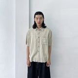 Crumpled Texture Line-Detail Pants