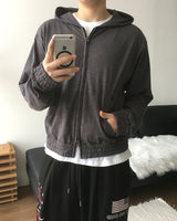 ロービング スラブ クロップド フーデッド ジップアップ