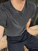 Vintage striped short-sleeved T-shirt