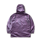 PATCH POCKET HOODED JACKET - MINT/PURPLE