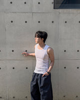 Cutting Line Ribbed Sleeveless Top