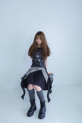 big ribbon skirt(black×grey)