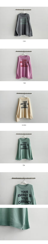Yours Color Lettering Round Knitwear