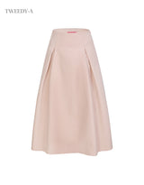 May pintuck flare long skirt