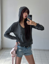 Tani Damage Roll-Up Denim Shorts
