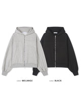curved hood zip up(2colors)