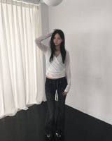 バンディングローデニムブーツカットパンツ