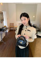 ボウケープ2ピース長袖ニット