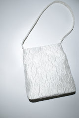 Garden satin jacquard bag, Cream