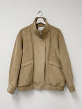 Verdi Flap Overfit Suede Blouson