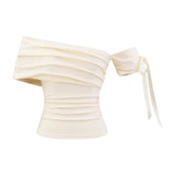 Wandy Off-shoulder Ribbon Tee