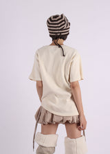 STRIPE SHIRRING LOOSE BEANIE