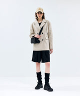 85-VIVAJ001 [Vegan Leather] Vintage Shape Half Leather Jacket