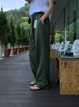 オターリネンストレートエラスティックウエストパンツ / 4 colors