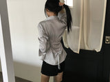 beas ribbon strap silk blouse shirt