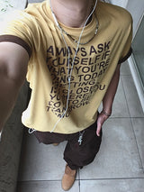 Piked Coloring Roll-Up Short Sleeve T-Shirt 5C