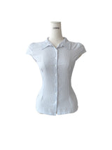 [MADE] Liz Cotton Stripe Short-Sleeve Shirt