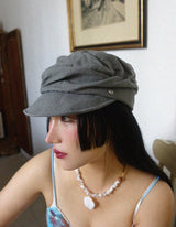 LINEN MOOD NEWSBOY CAP (BEIGE, CHARCOAL 2COLORS!)
