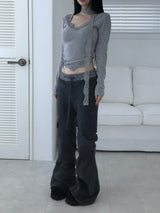 baby cargo fur bootcut pt(2color) 