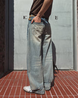 Exing Fading Washing Denim Pants