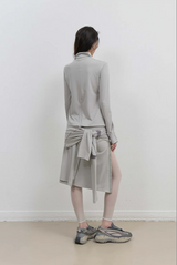 Mock Neck Tee / Mint Grey
