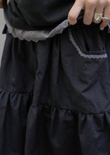 Bow Tiered Skirt - water resistant (black)