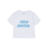 25FW WOMAN CLOUD FONT CROP SHORT SLEEVE T-SHIRT WHITE