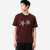 エッセンシャルスタンダード半袖リンガーTシャツ ヴィンテージスター バーガンディ
