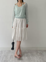 Shiny Flare Midi Skirt