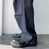 Pocket Embroidery Geometric Seam Wide Pants