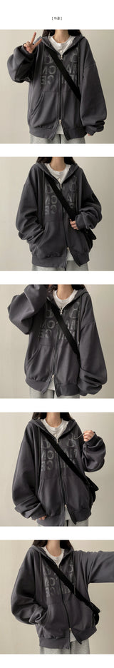 Crack Boxy Fit Twoway Hooded Zip-Up