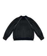 C LINE TRIM FAUX SHEARLING JACKET_BLACK
