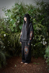 PAISLEY EMB. H-T HOODY (Charcoal)