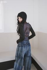 Back see-through angel long-sleeved t-shirt